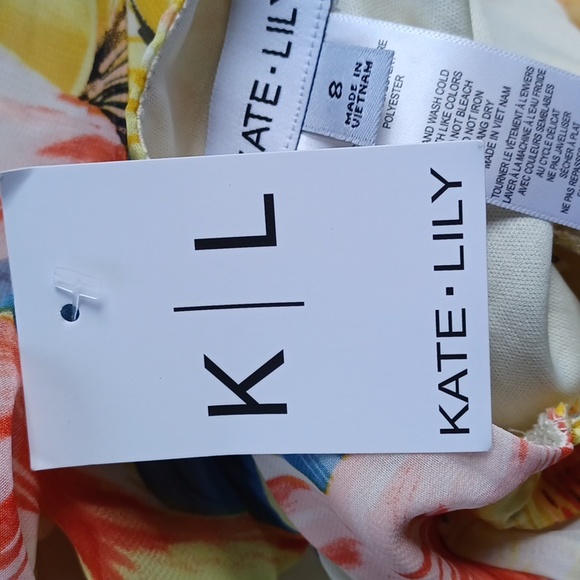 Kate Lily Floral Pull On Tiered Empire Waist Maxi Dress NEW- Sz. 8 - Picture 4 of 9